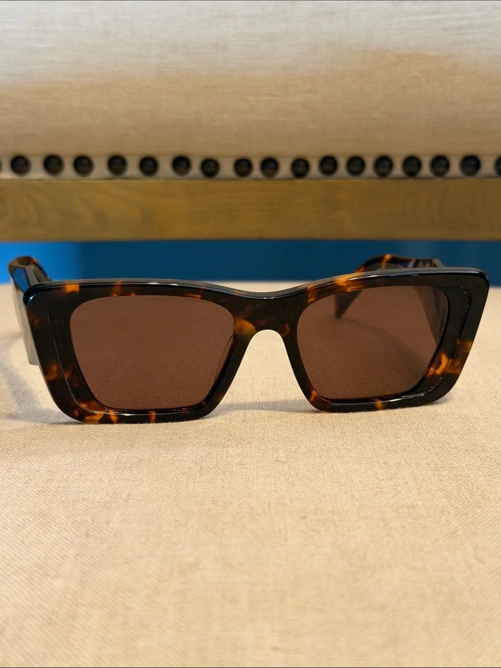 Authentic Prada Tortoiseshell Square Sunglasses, also known as “Prada PR 17WS”